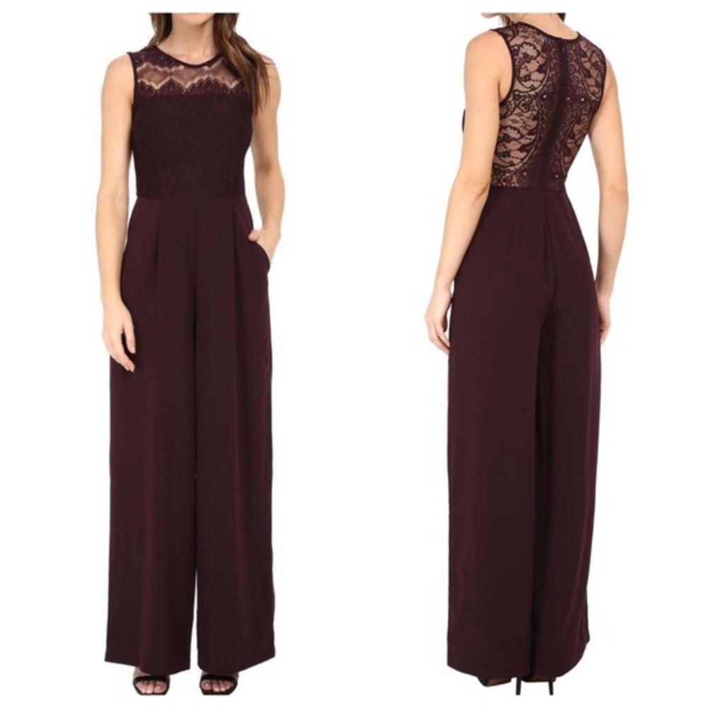 BB Dakota Lace & Plum Jumpsuit sz 8